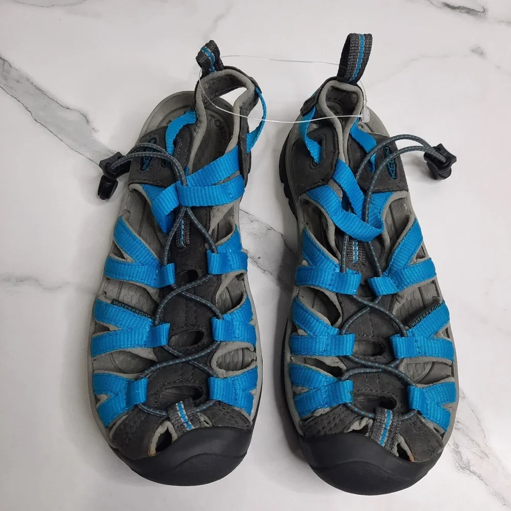 Keen Sandals Big Kids Size 5 H2 Comfort Sporty Waterproof Teal Blue Slip On